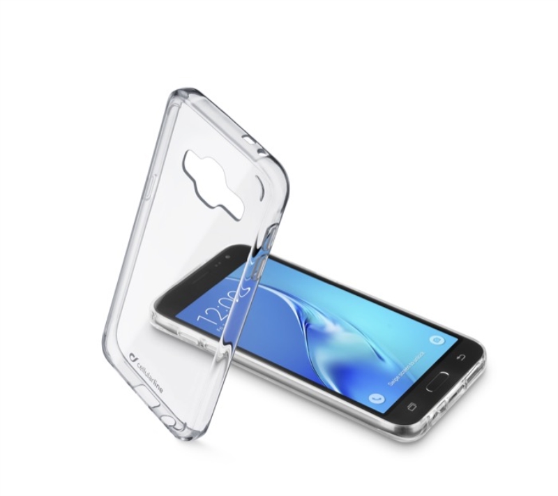 CELLULARLINE Custodia cover per Samsung Galaxy J3 2016 Cellular Line Clear Duo in gomma trasparente